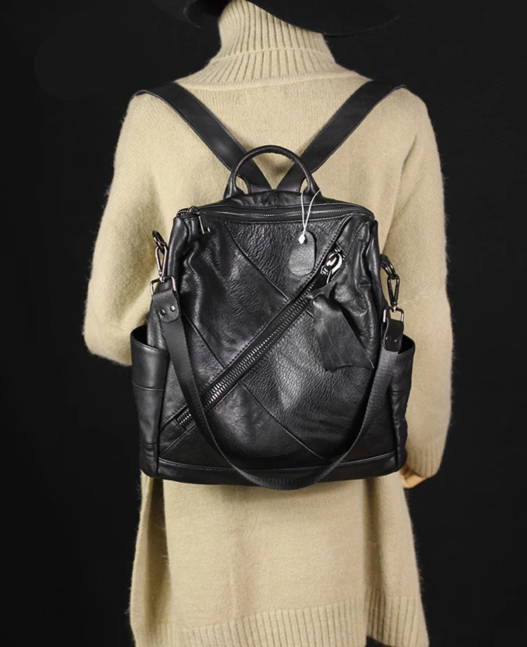 Genuine Leather Everyday Travel Backpack For Women