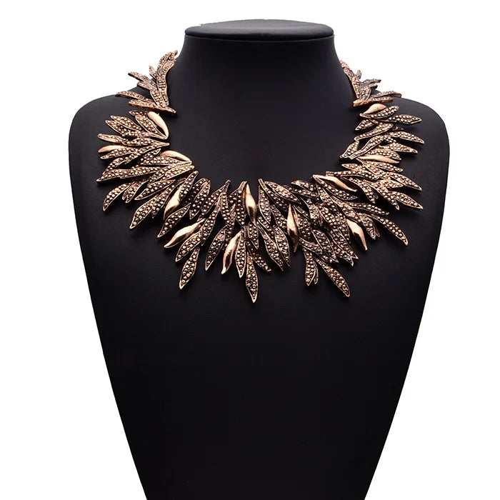 Vintage Statement Metal Collar Choker Necklace for Women