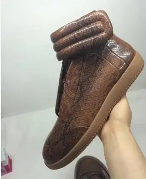 Textured Snakeskin Slip On Sneakers