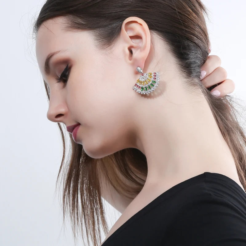 Fan Shaped Multicolor Jewelry Set