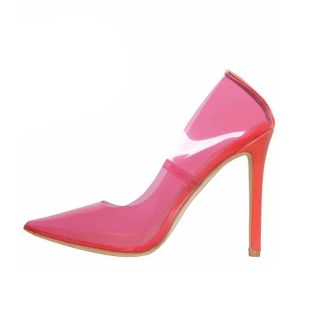 Clear Pointed Toe Stiletto Pumps