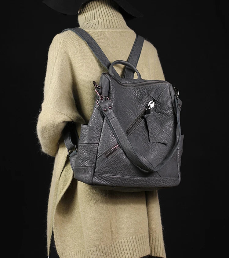 Genuine Leather Everyday Travel Backpack For Women