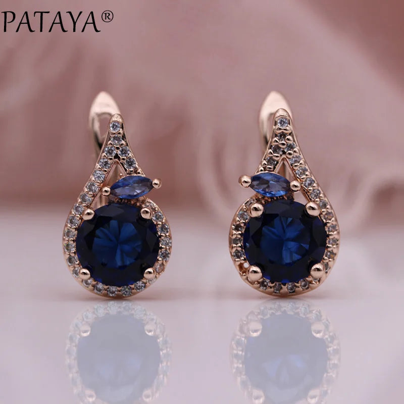 Green Horse Eye Zirconia Drop Earrings