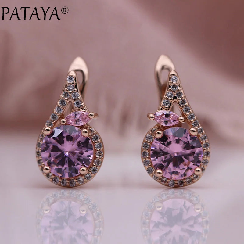 Green Horse Eye Zirconia Drop Earrings