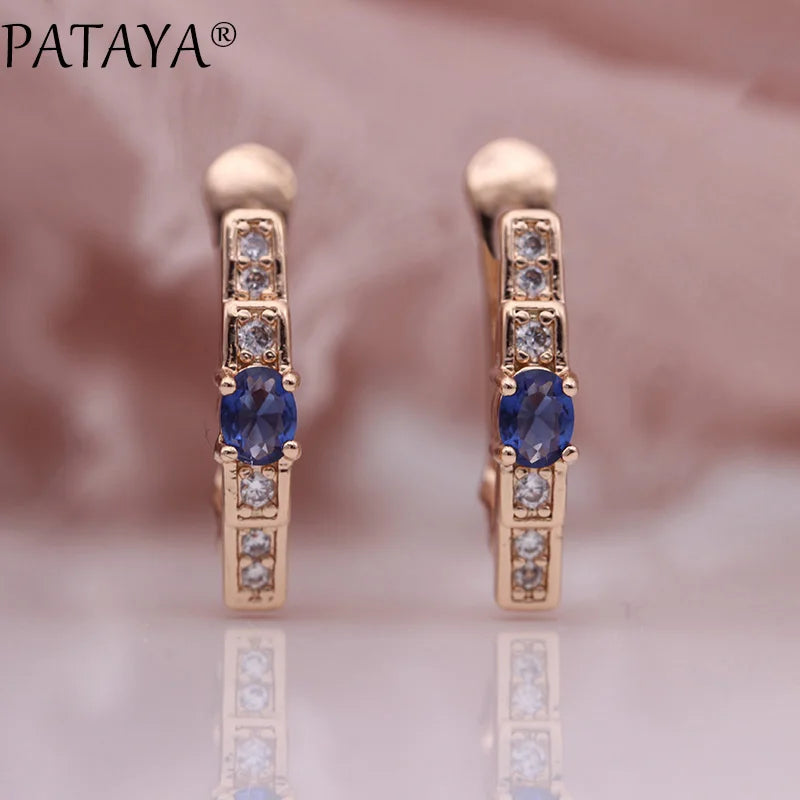 Green Zircon Rose Gold Drop Earrings