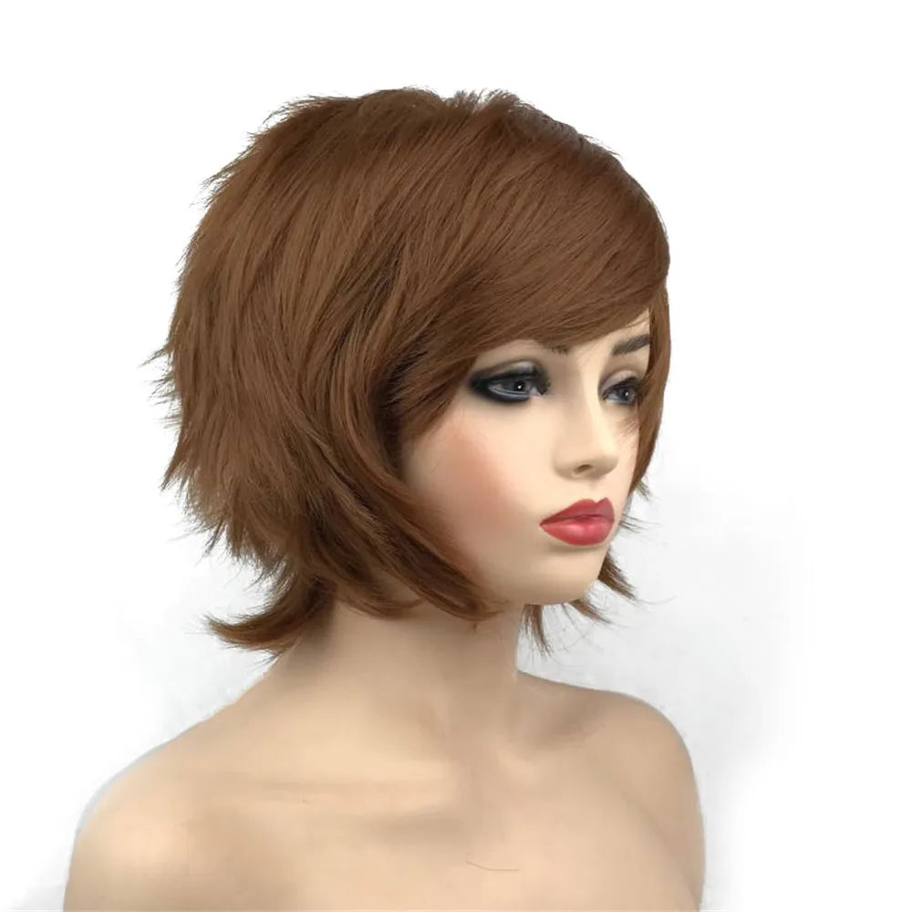 Straight Blue And Red Synthetic Cosplay Wig For Women