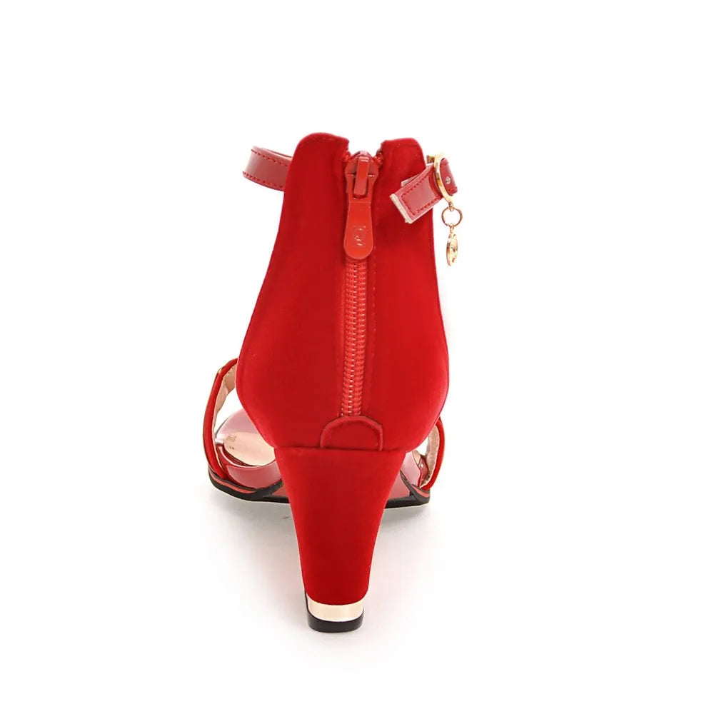 Chic Ankle Strap Block Heel Sandals