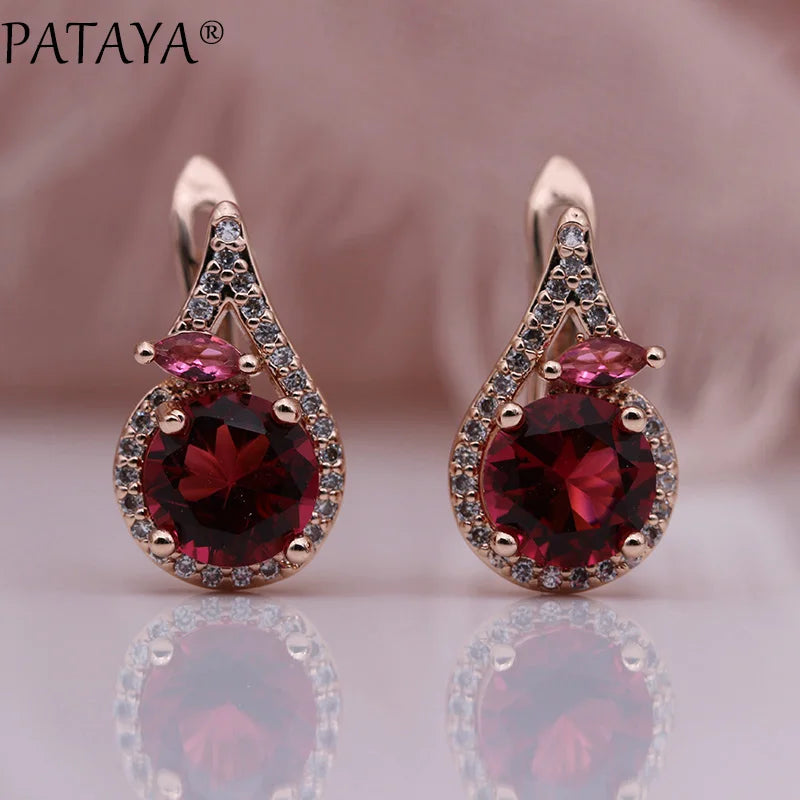 Green Horse Eye Zirconia Drop Earrings