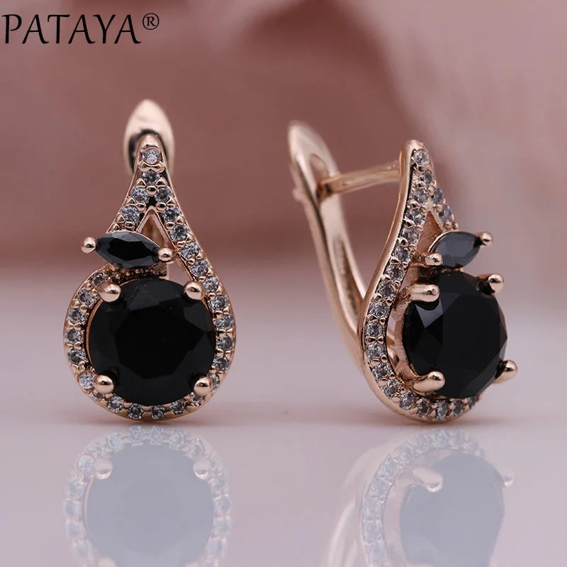 Green Horse Eye Zirconia Drop Earrings