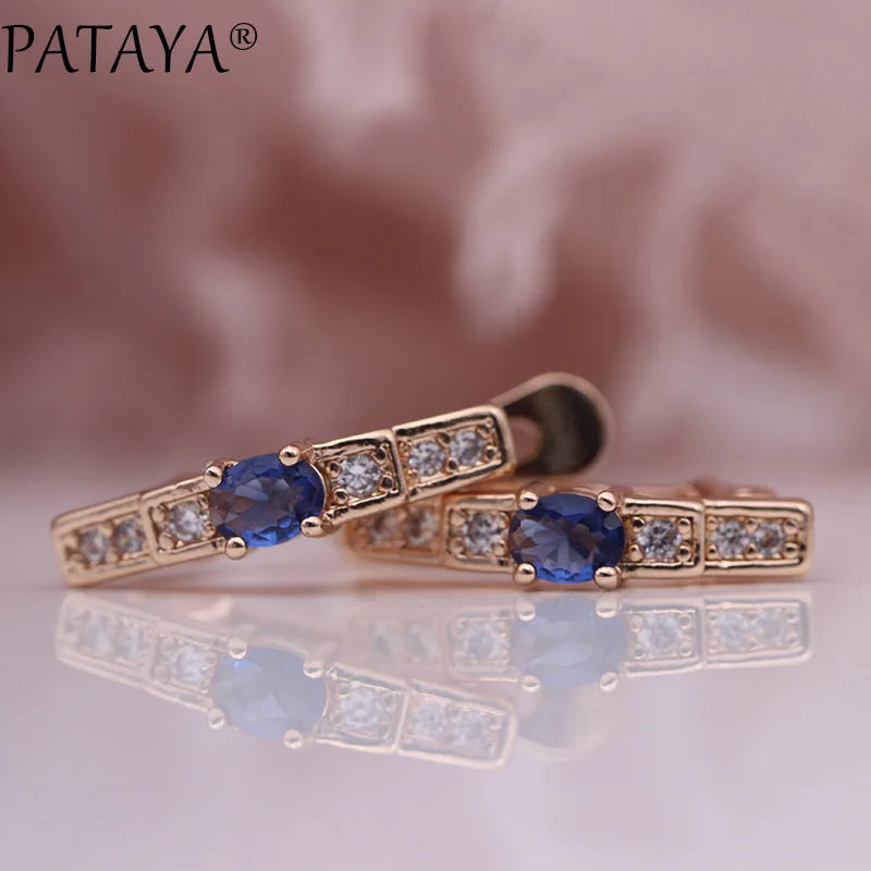 Green Zircon Rose Gold Drop Earrings