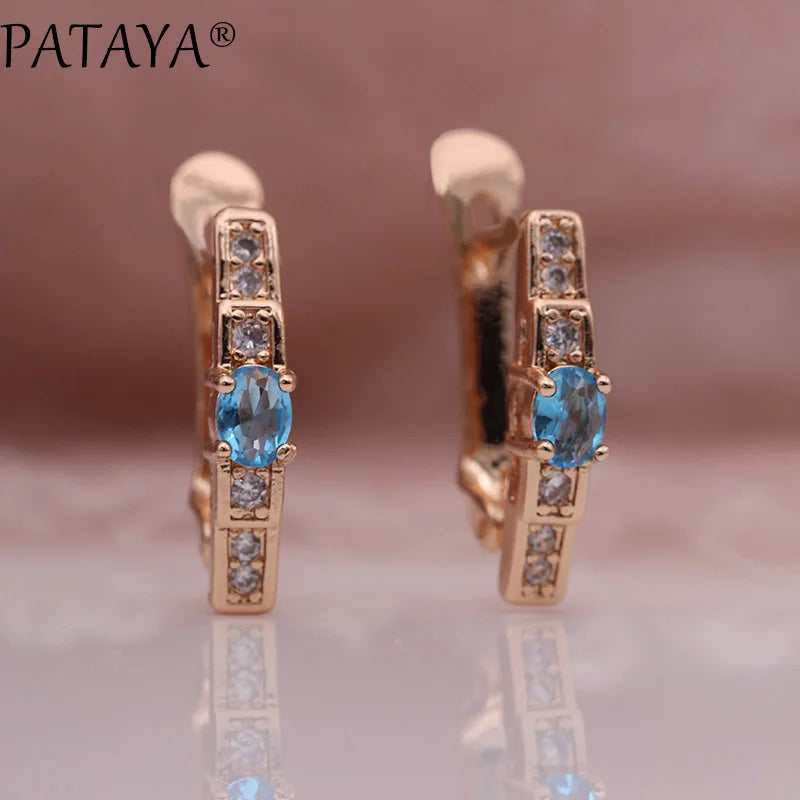 Green Zircon Rose Gold Drop Earrings