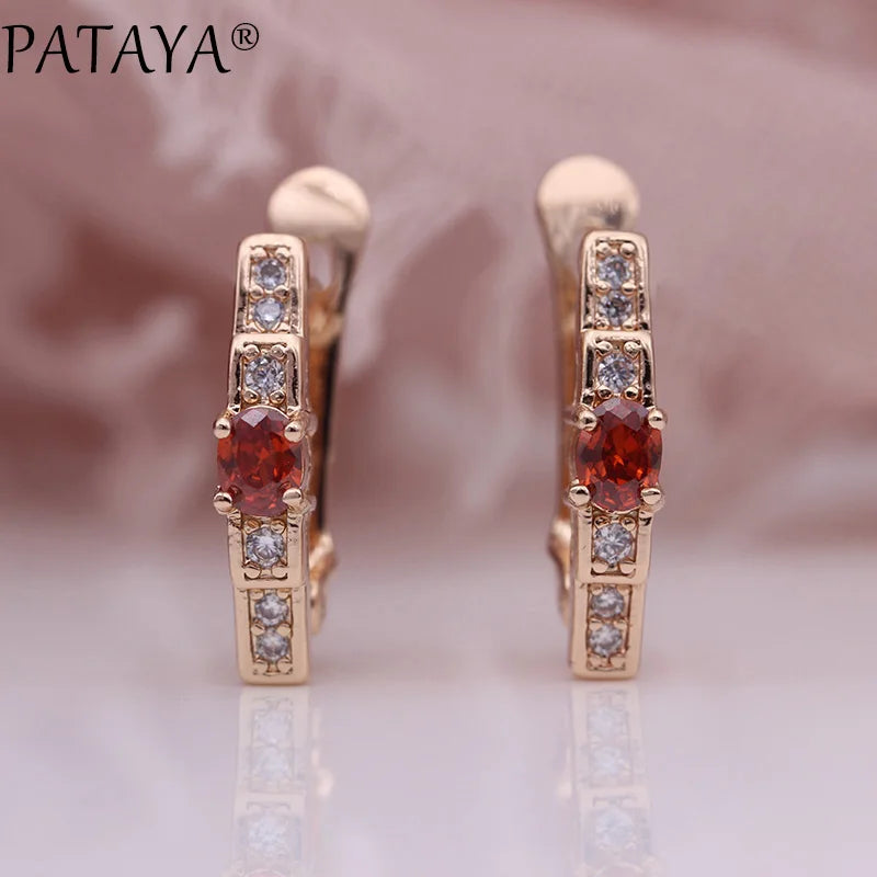 Green Zircon Rose Gold Drop Earrings
