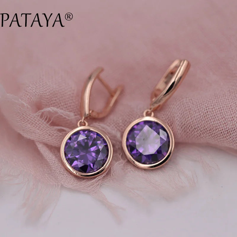 Rose Gold Cubic Zirconia Drop Earrings