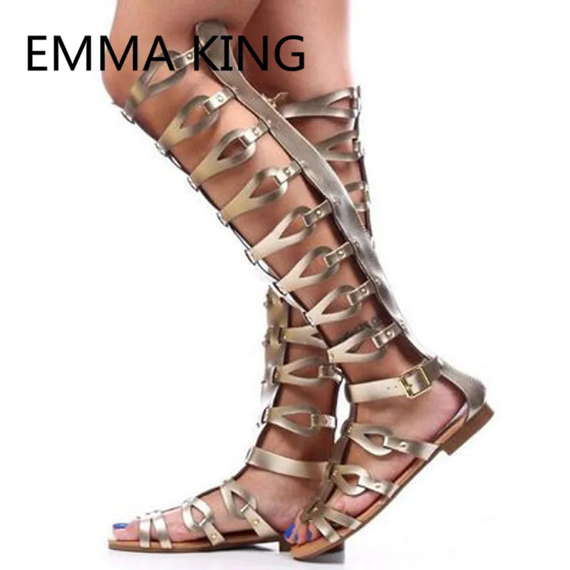 Casual Open Toe Gladiator Sandals with Buckle for Women