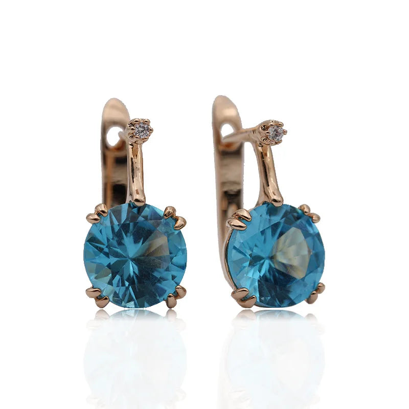 Blue Cubic Zirconia Drop Earrings