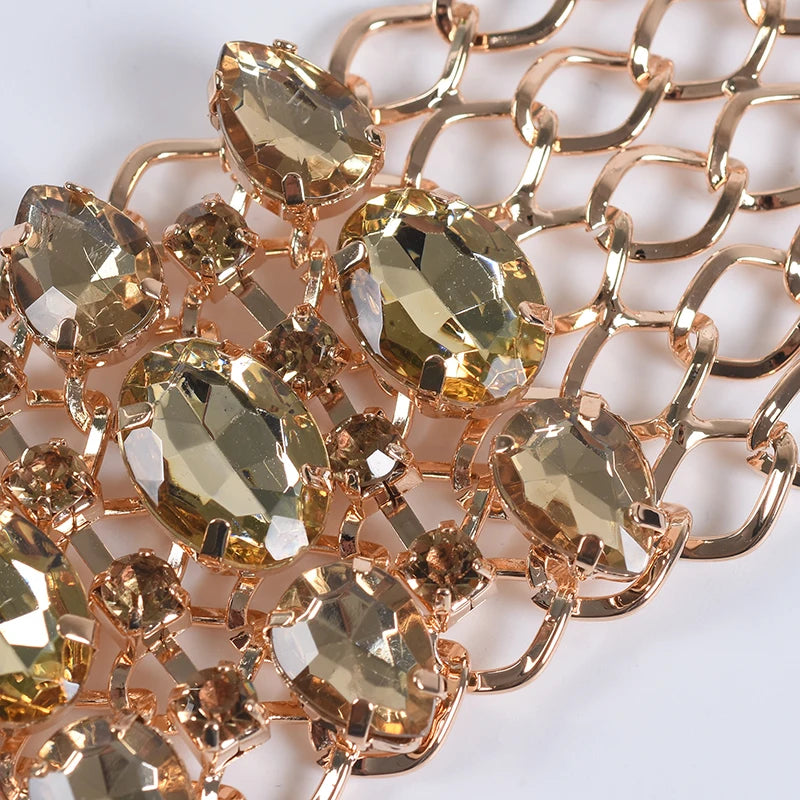 Colorful Crystal Rhinestone Statement Collar Necklace for Women