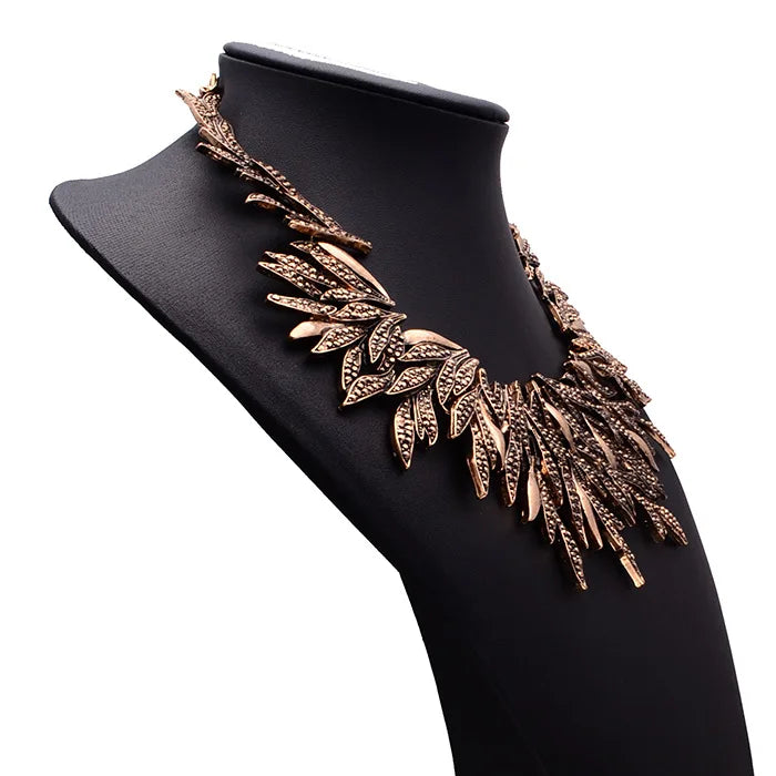 Vintage Statement Metal Collar Choker Necklace for Women