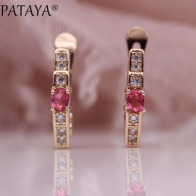Green Zircon Rose Gold Drop Earrings