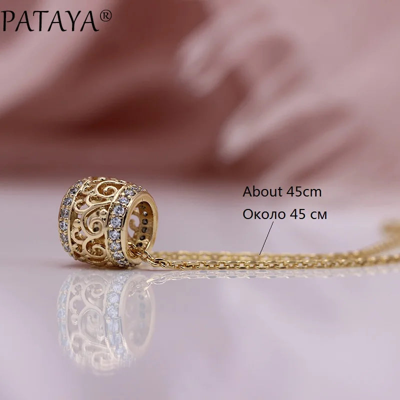 Rose Gold Zirconia Pendant Necklace