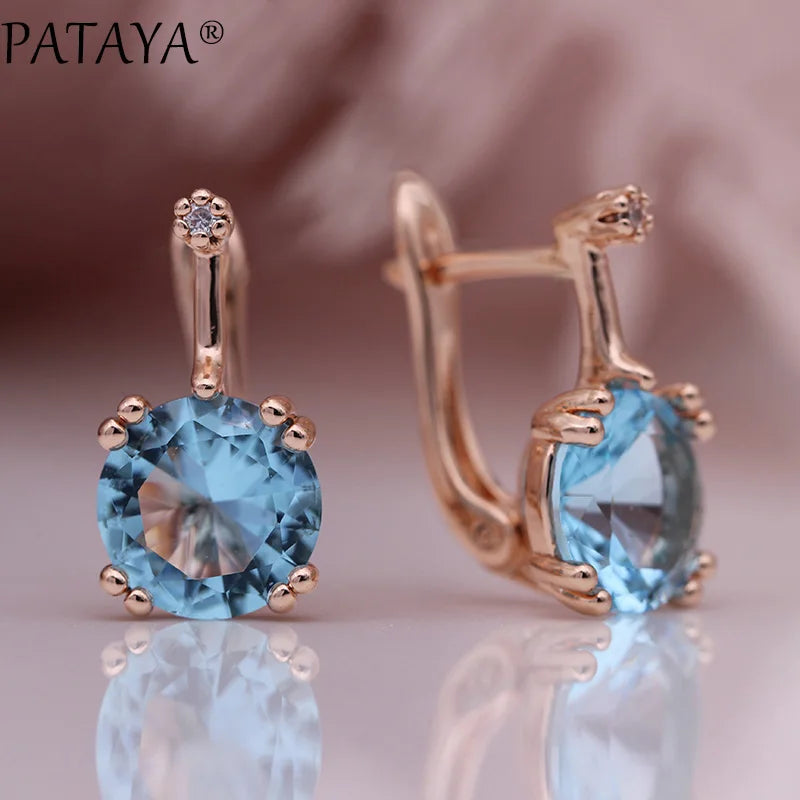 Blue Cubic Zirconia Drop Earrings