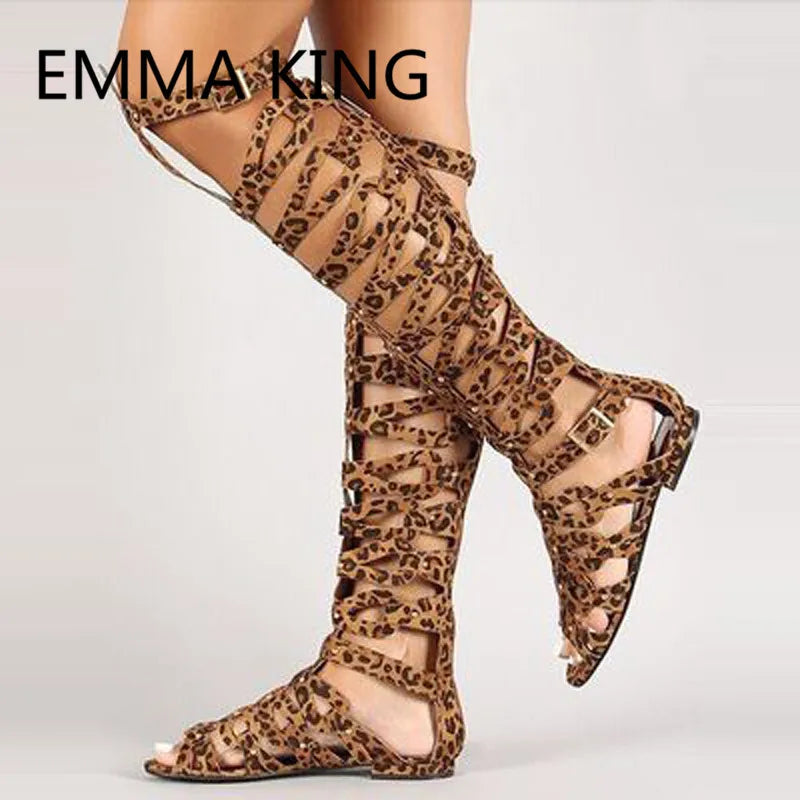 Casual Open Toe Gladiator Sandals with Buckle for Women