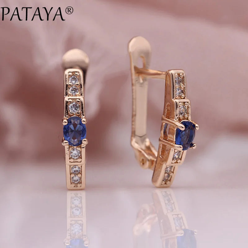 Green Zircon Rose Gold Drop Earrings