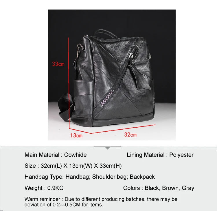 Genuine Leather Everyday Travel Backpack For Women