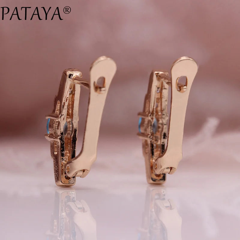 Green Zircon Rose Gold Drop Earrings
