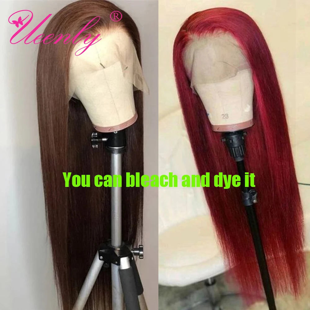 Transparent Lace Front Human Hair Brazilian Straight Wig For Women