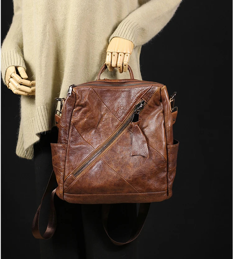 Genuine Leather Everyday Travel Backpack For Women