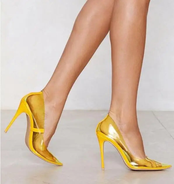 Clear Pointed Toe Stiletto Pumps