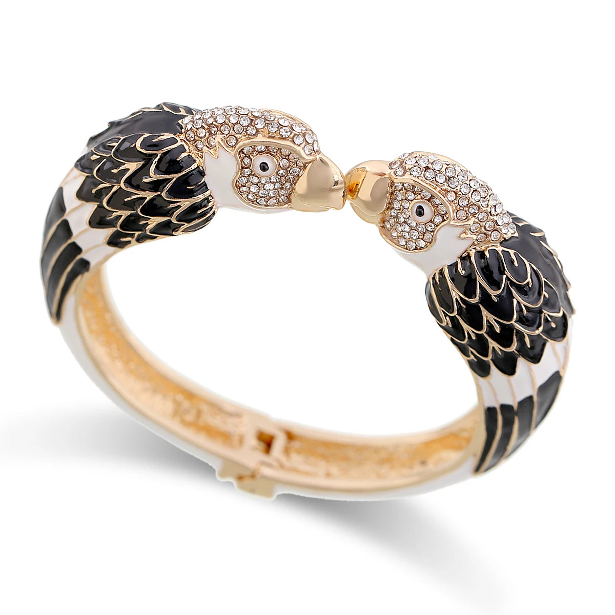 Statement Double Macaw Enamel Cuff Bracelet for Women