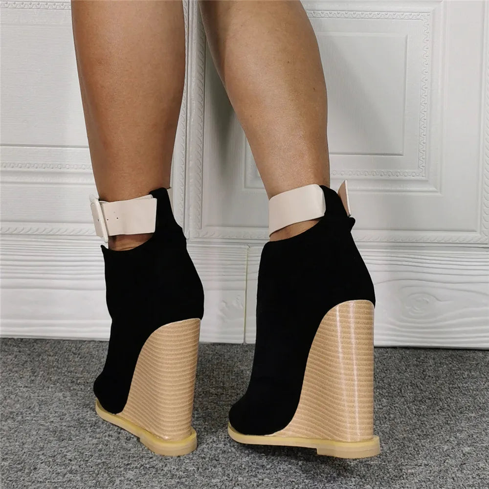 Adjustable Strap Peep Toe Wedge Sandals