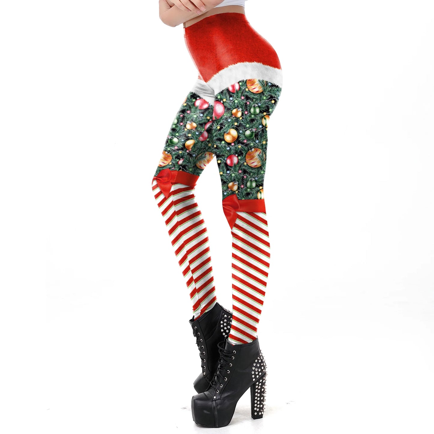 Cozy High Waist 3D Christmas Print Leggings for Women