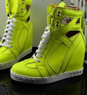 Casual Patchwork Buckle Strap Hollow Out Wedge Ankle Boots for Women