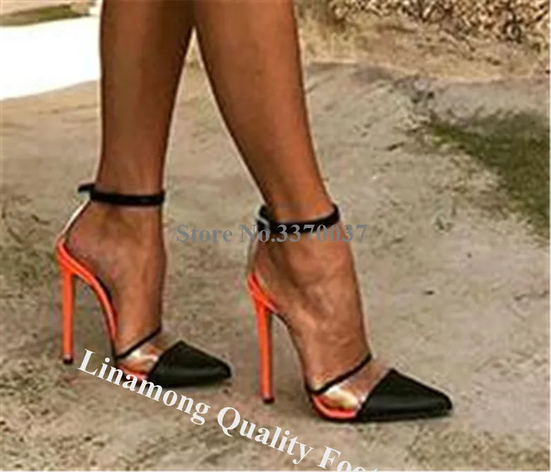 Transparent Cut Out Stiletto Pointed Toe Pumps for Women