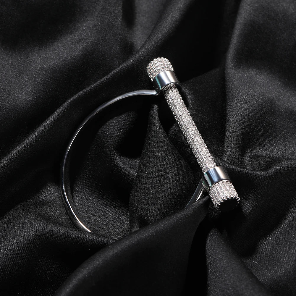 2025 Fashion New Design Brass CZ Bracelets Women Men Bangle Adjustable Bracelet Men Hip Hop Jewelry Wholesale Price