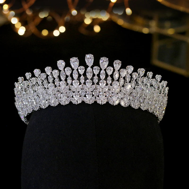 Elegant Full Crystal Bridal Wedding Crown for Women