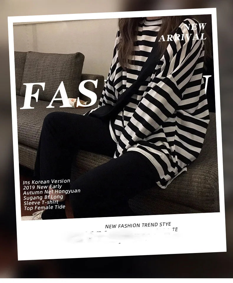 Striped Knit Long Sleeve Tee