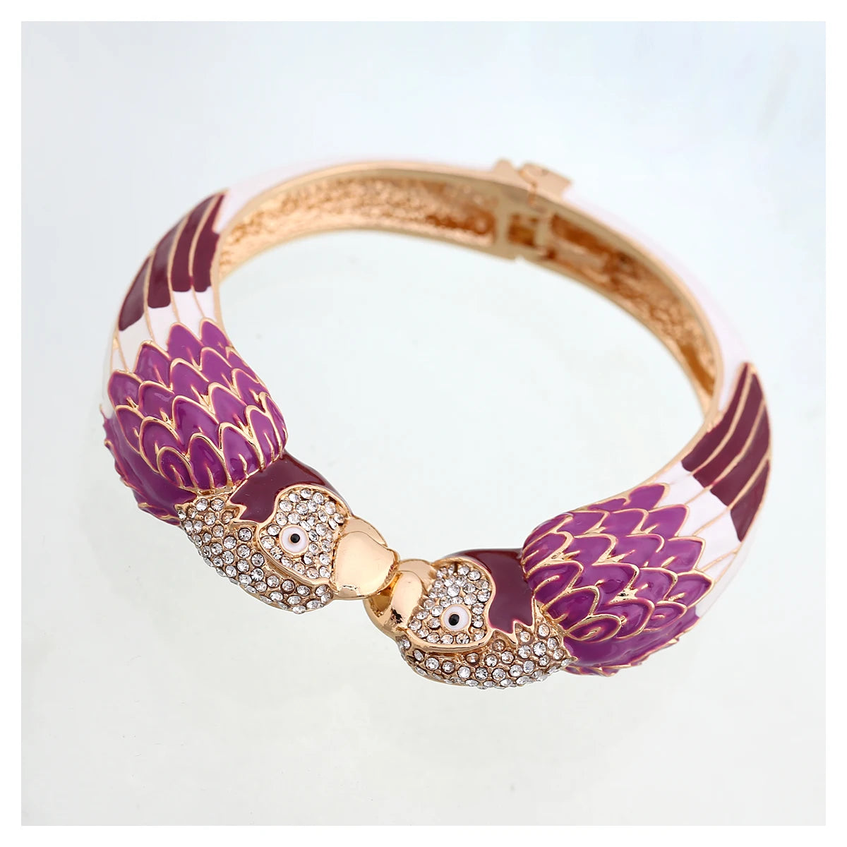 Statement Double Macaw Enamel Cuff Bracelet for Women