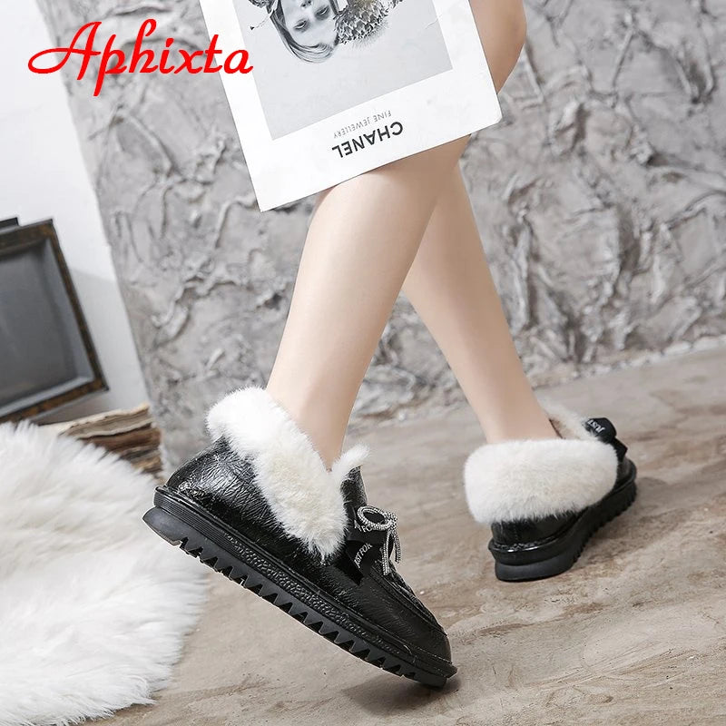 Waterproof Silver Bling Warm Plush Snow Boots for Women