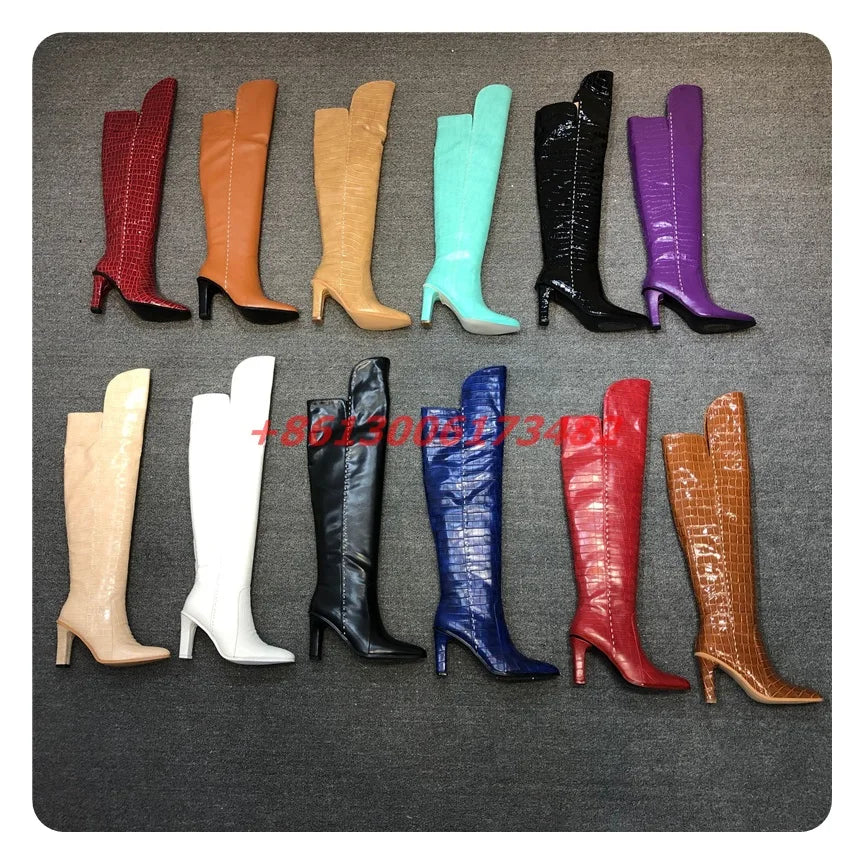 Fashion Winter Chunky Heel Over The Knee Boots For Women