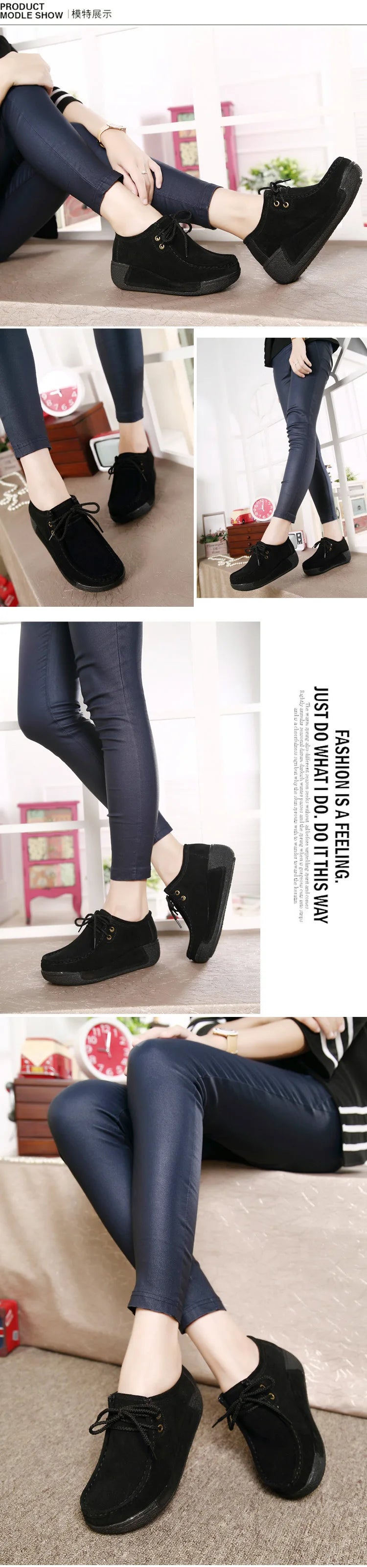 Lace Up Leather Platform Loafers
