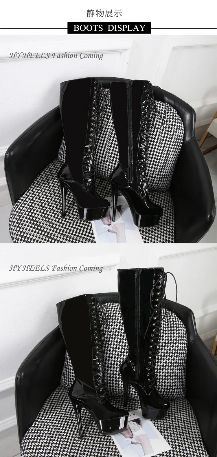 Gladiator Style Knee Length Leather Boots With Lace Up For Women