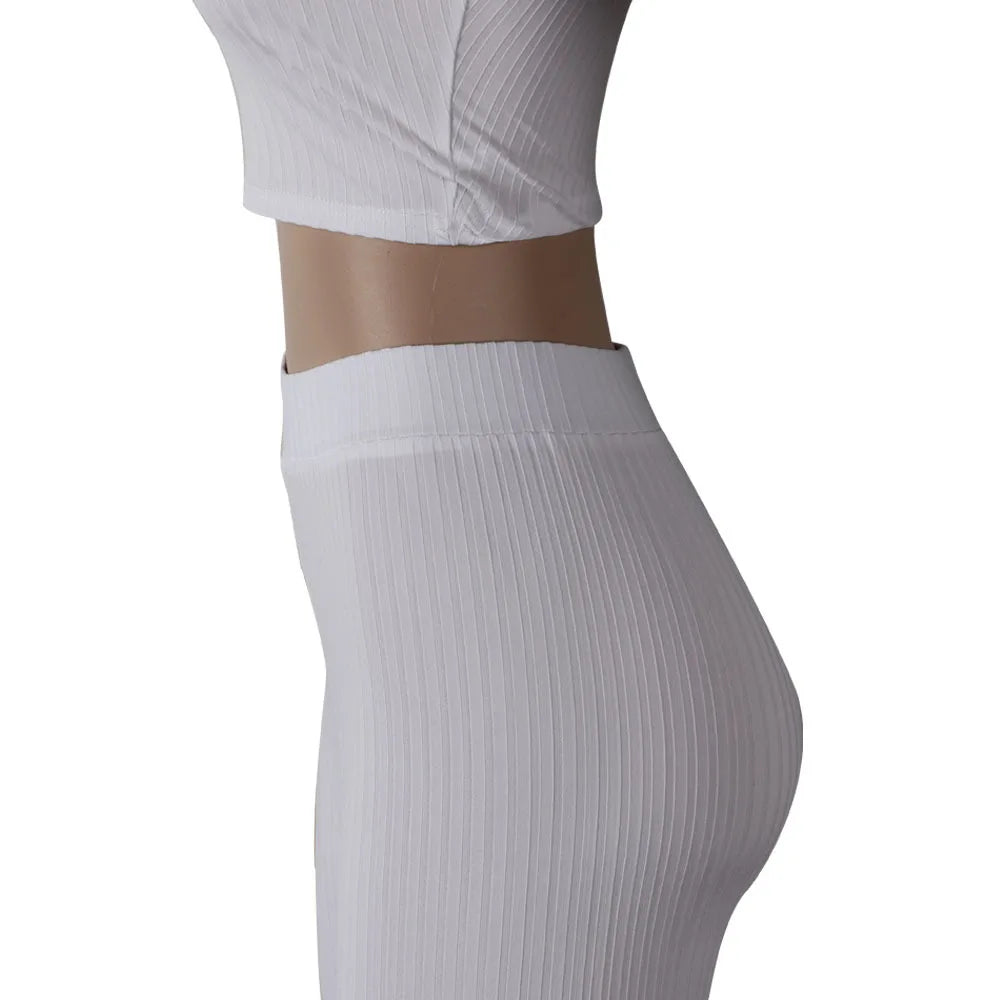 Slim Knit Three Piece Summer Lounge Outfit Set for Women