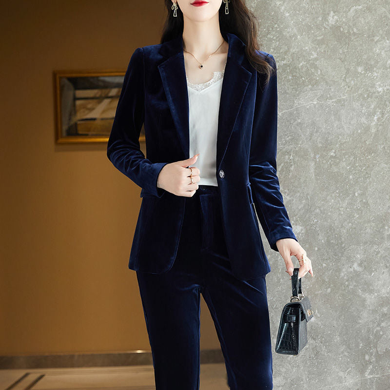 Purple Velvet Two-Piece Suit