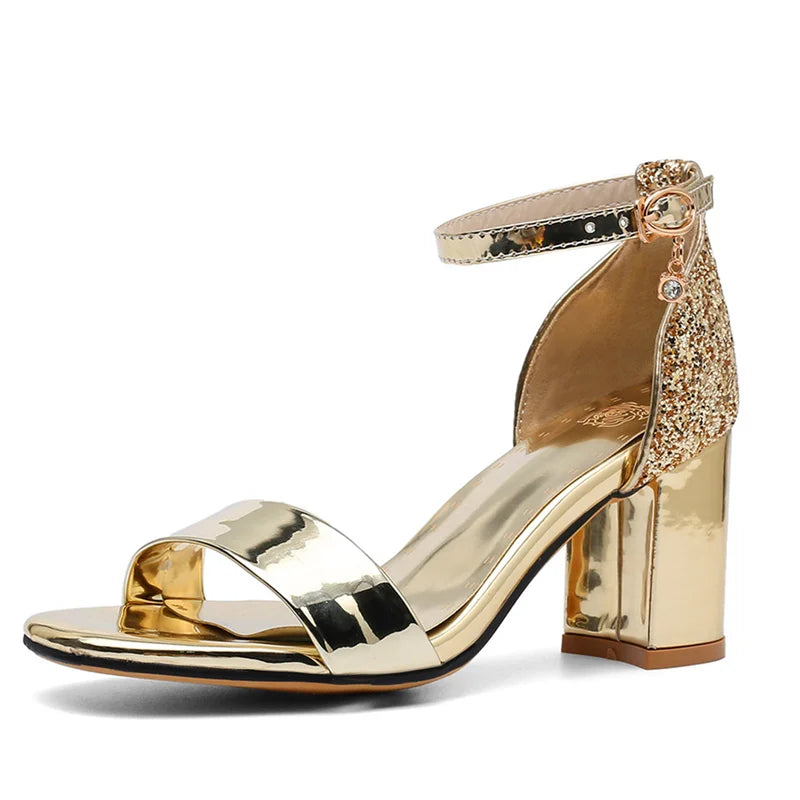 Classic Square Heel Buckle Sandals