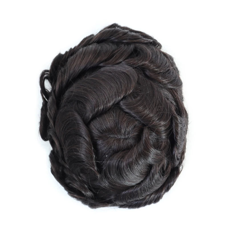 Natural Remy Hair Thin Skin Toupee Hair System for Men