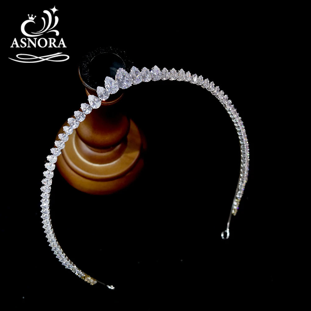 Elegant Water Droplet Crystal Bridal Crown for Women