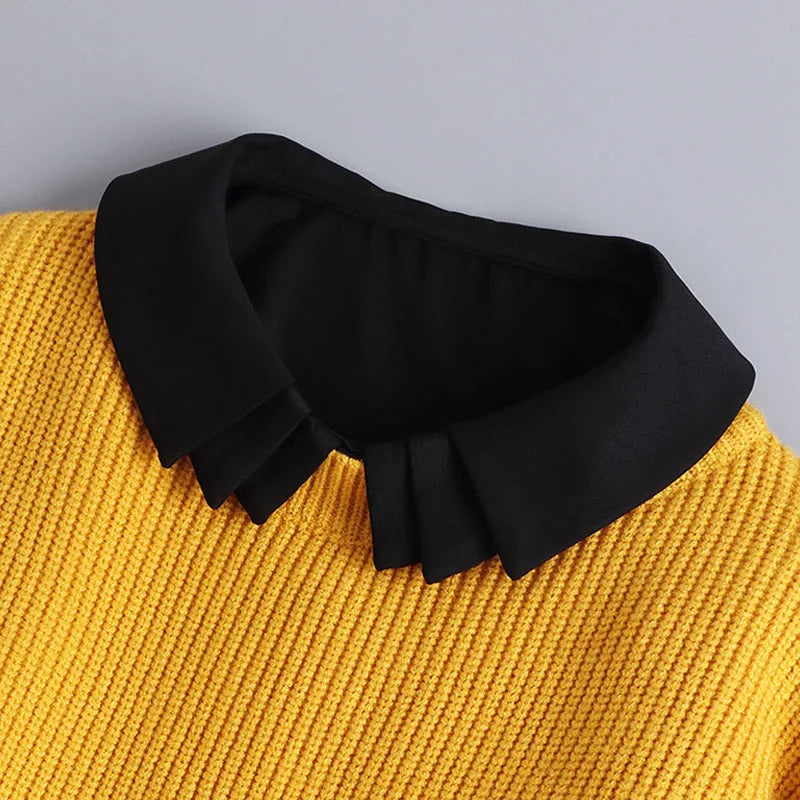 White Fake Collar Shirt Women Shawl Detachable Shirt Collar Lace False Collar Lapel Blouse Women Clothes Accessories Faux Col